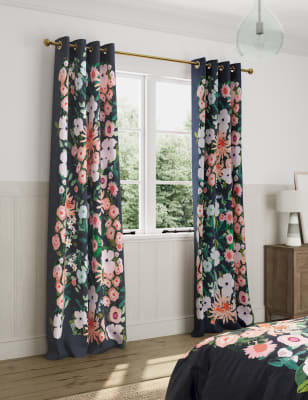 

M&S Collection Cotton Rich Floral Blackout Curtains - Multi, Multi