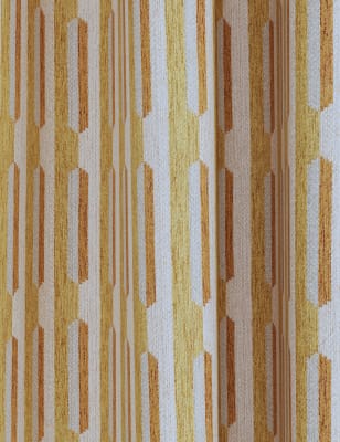 Chenille Geometric Eyelet Curtains