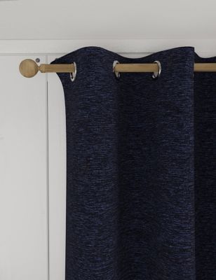 

M&S Collection Chenille Eyelet Curtains - Navy, Navy