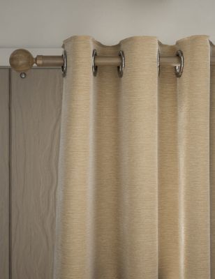 M&S Chenille Eyelet Curtains - NAR54 - Neutral, Neutral,Olive