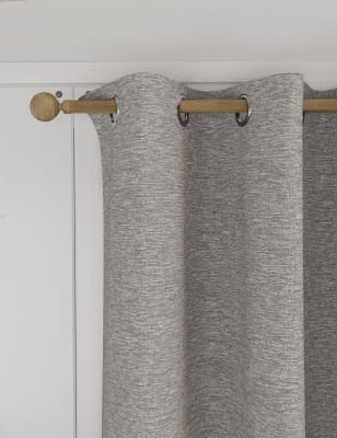 

M&S Collection Chenille Eyelet Curtains - Light Grey, Light Grey