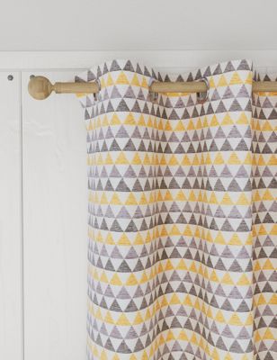 

M&S Collection Chenille Triangle Eyelet Curtains - Ochre, Ochre