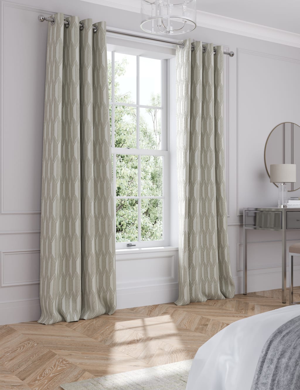 Velvet Diamond Eyelet Curtains image 2