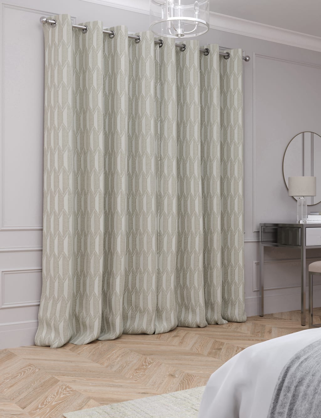 Velvet Diamond Eyelet Curtains image 4