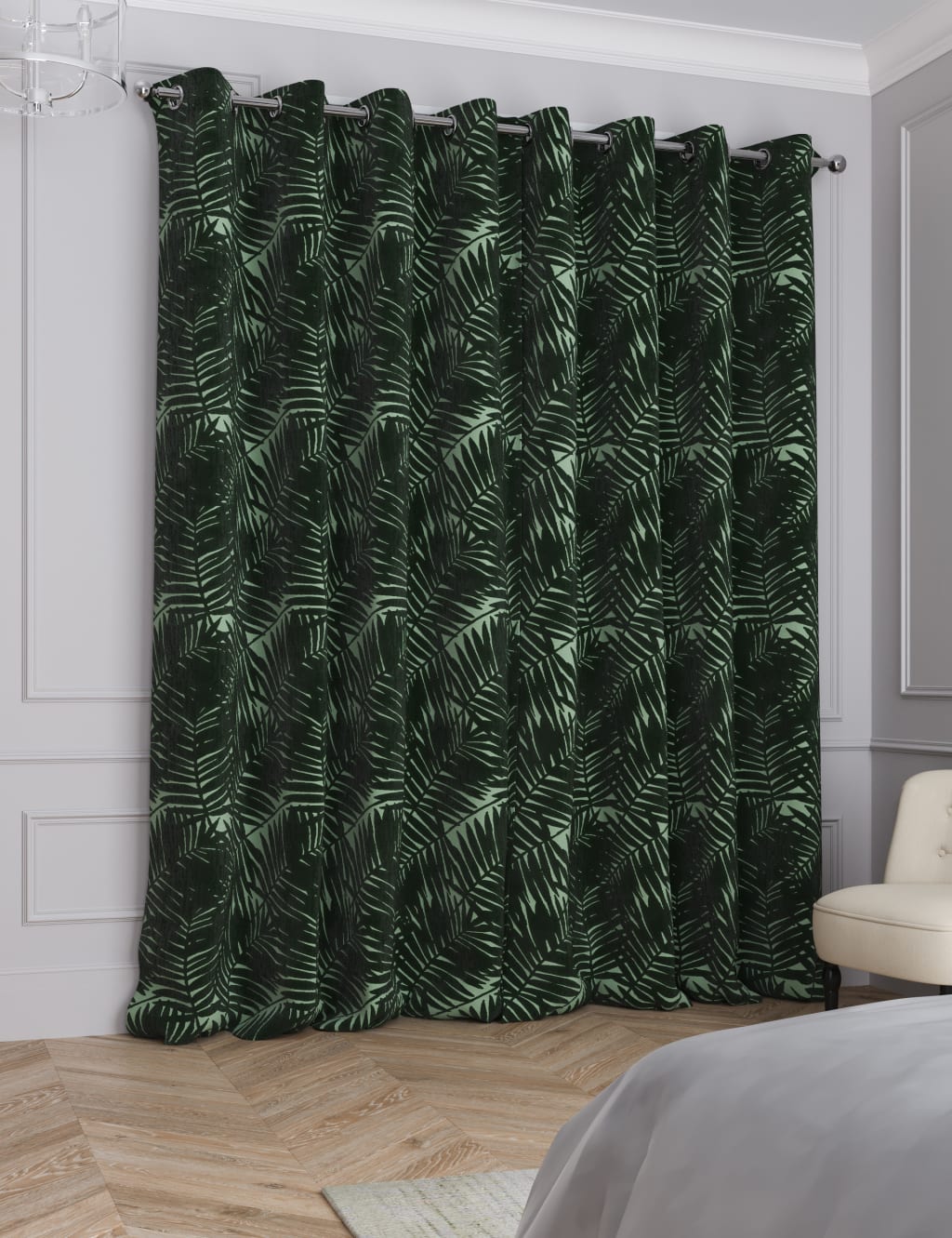 Velvet Palm Eyelet Curtains image 3