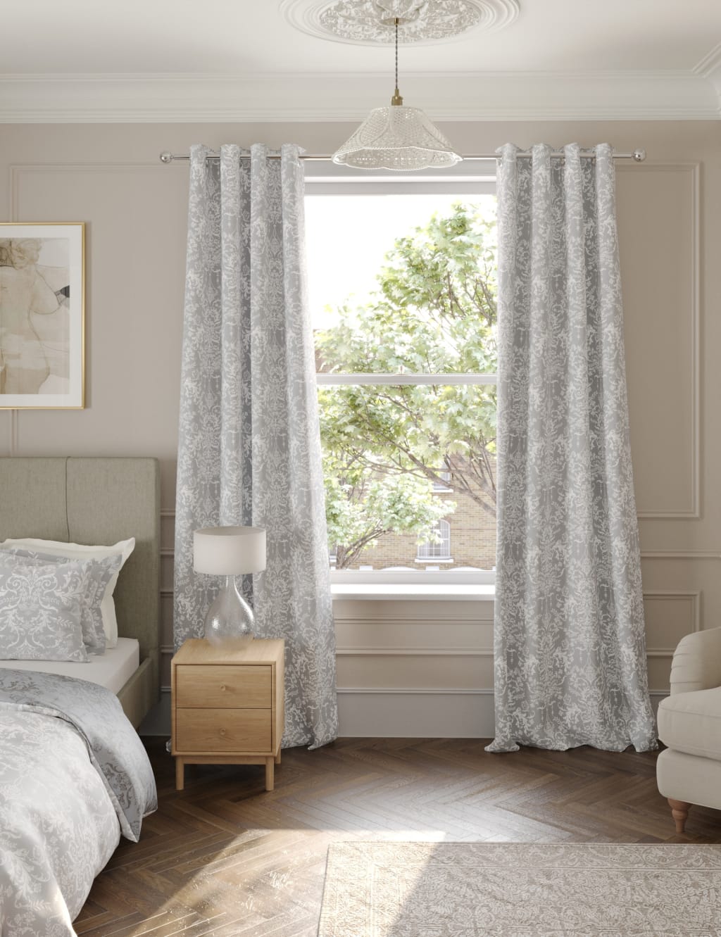 Aida-Alouette Pure Cotton Eyelet Curtains image 3