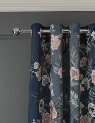 

M&S Collection Floral Chinoiserie Eyelet Temperature Smart Curtains - Navy, Navy