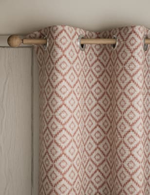 

M&S Collection Ikat Jacquard Eyelet Curtains - Rust, Rust