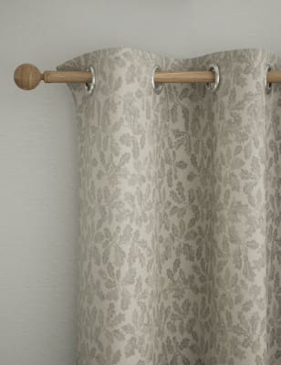 

M&S Collection Oak Leaf Jacquard Eyelet Blackout Curtains - Champagne, Champagne