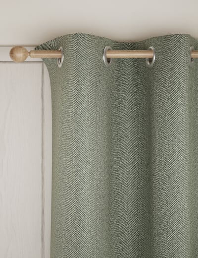 Herringbone Eyelet Blackout Curtains