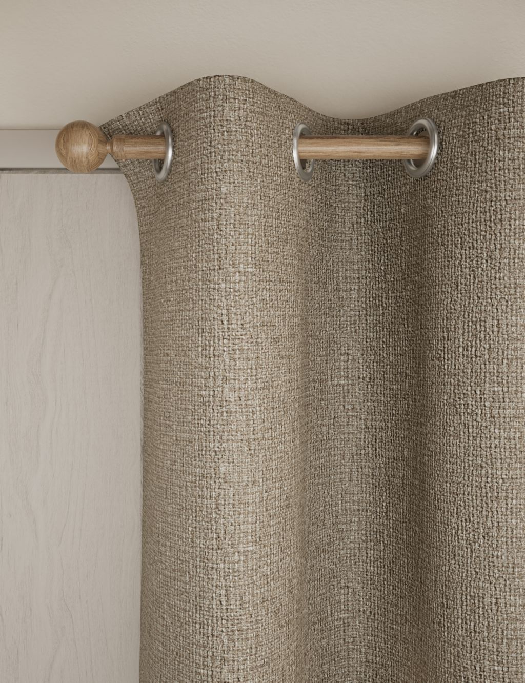 Heavyweight Woven Eyelet Blackout Curtains image 1