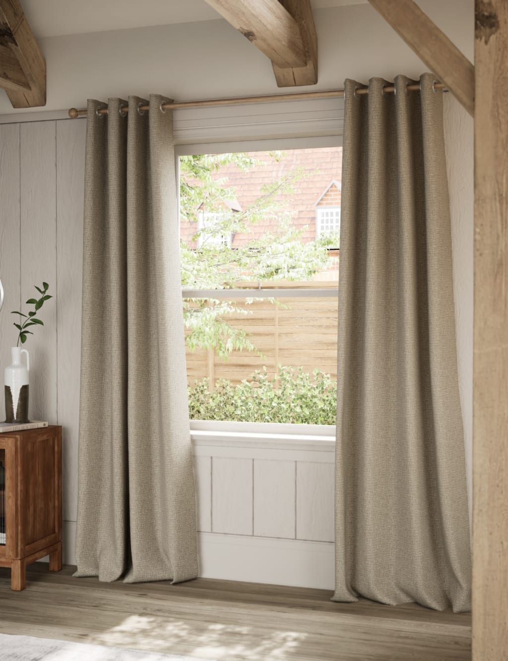 Heavyweight Woven Eyelet Blackout Curtains image 3