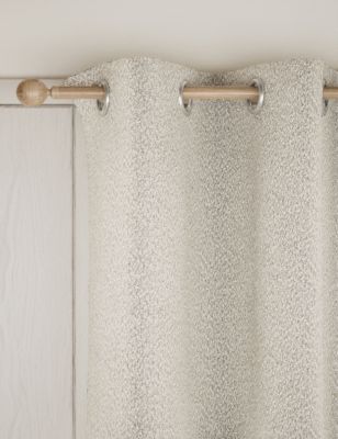 M&S Heavyweight Boucle Eyelet Curtains - NAR54 - White, White