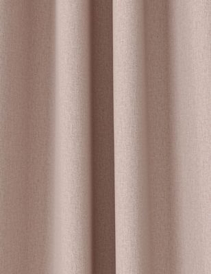 M&S Brushed Pencil Pleat Blackout Ultra Temperature Smart Curtains - EW72 - Blush, Blush