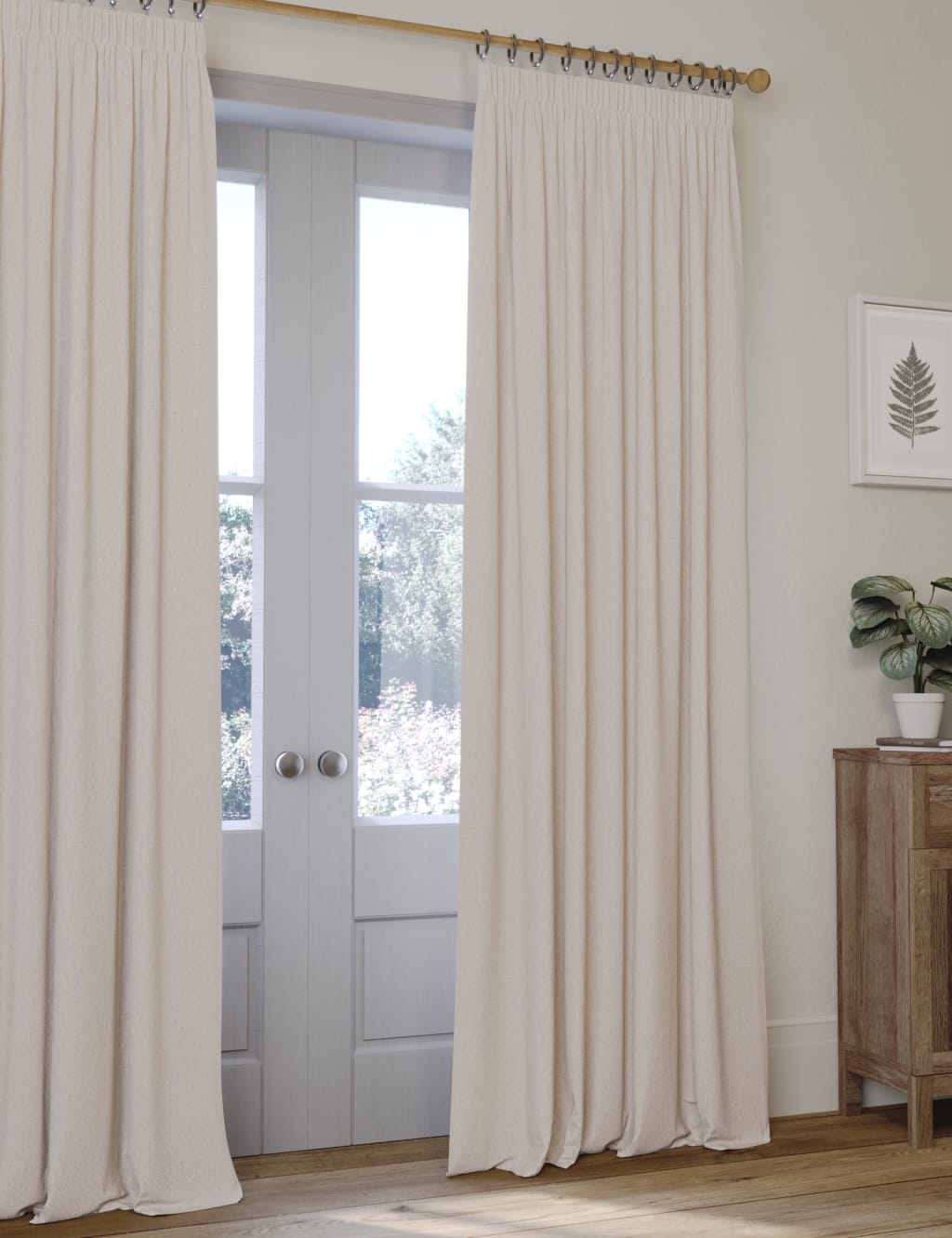 Brushed Pencil Pleat Blackout Ultra Thermal Curtains image 1