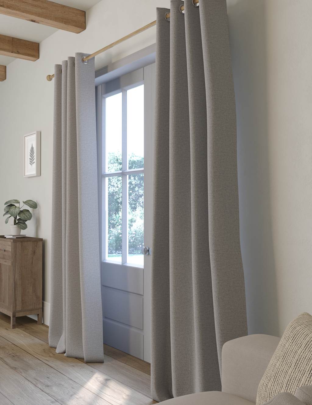 Brushed Pencil Pleat Blackout Ultra Thermal Curtains image 2