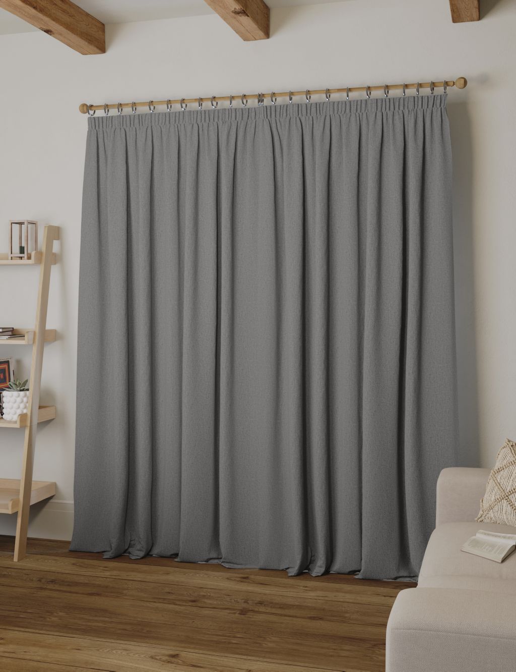 Brushed Pencil Pleat Blackout Ultra Thermal Curtains image 2