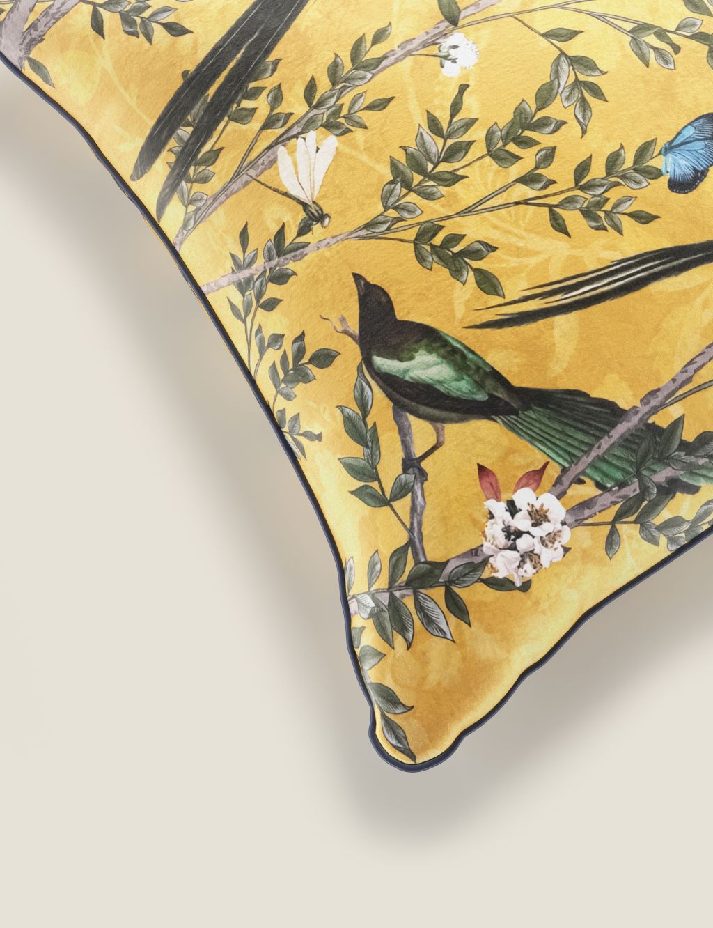 Velvet Spring Bird Cushion image 3
