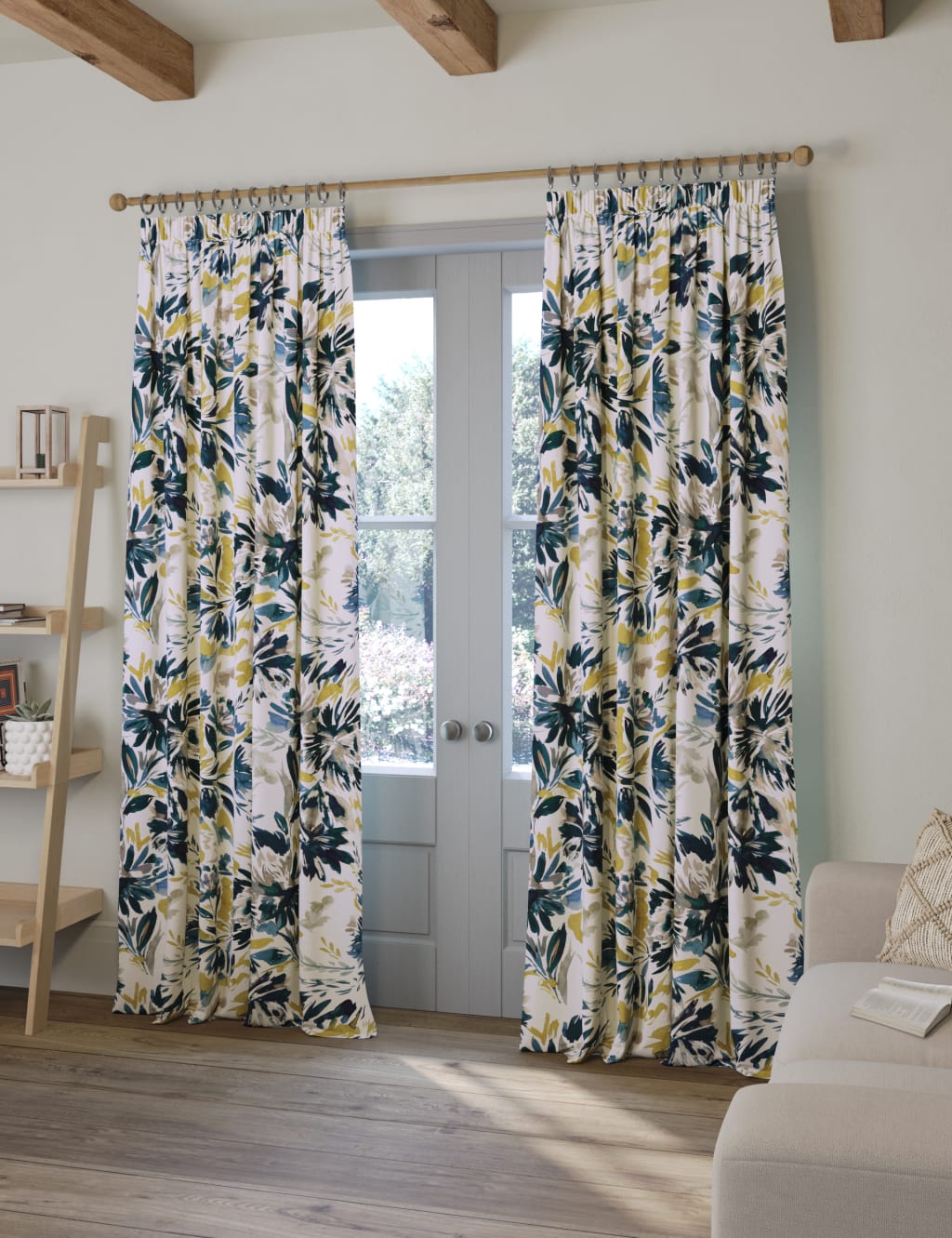 Watercolour Pencil Pleat Curtains image 2