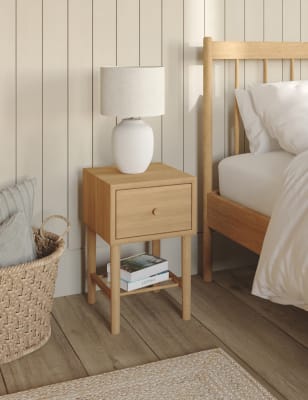 Newark 1 Drawer Slim Bedside Table | M&S