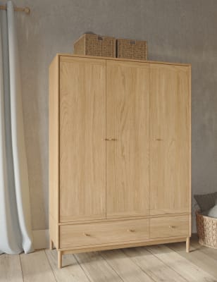 M&S Newark Triple Wardrobe - Oak, Oak