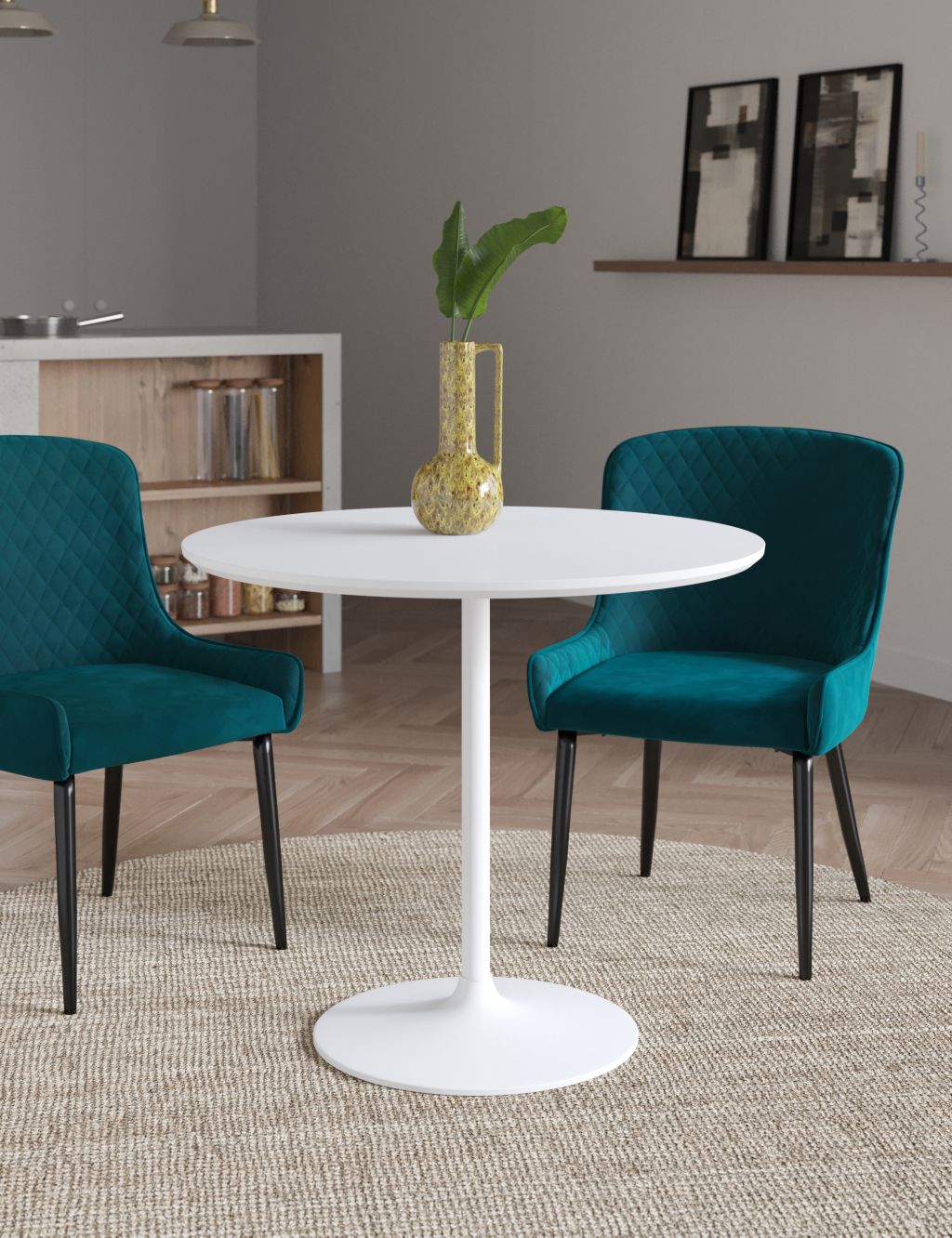 Finn Gloss 4 Seater Pedestal Dining Table image 1