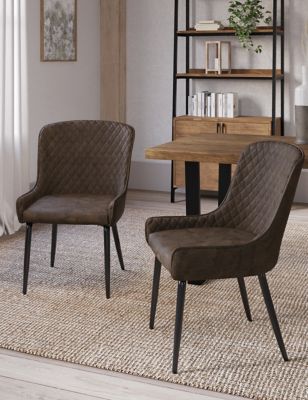 M&S Set of 2 Braxton Dining Chairs - Brown, Brown