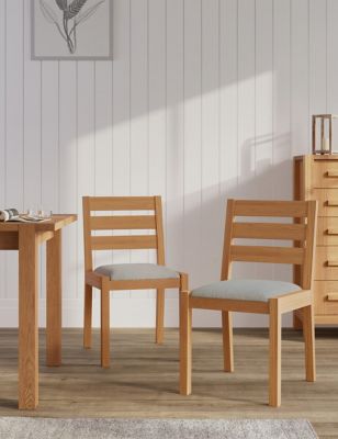M&S Set of 2 Sonomatm Fabric Dining Chairs - Oak, Oak
