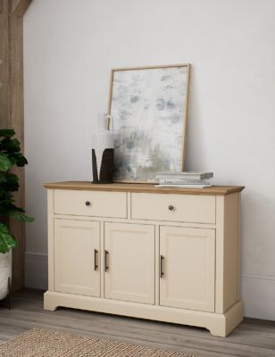 M&S Winchester Large Sideboard - White Mix, White Mix,Light Olive