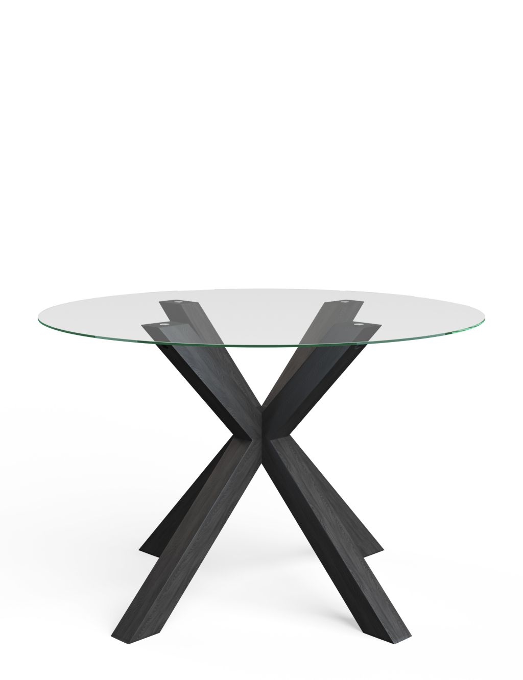 Colby Dark Round Glass 4 Seater Dining Table image 2