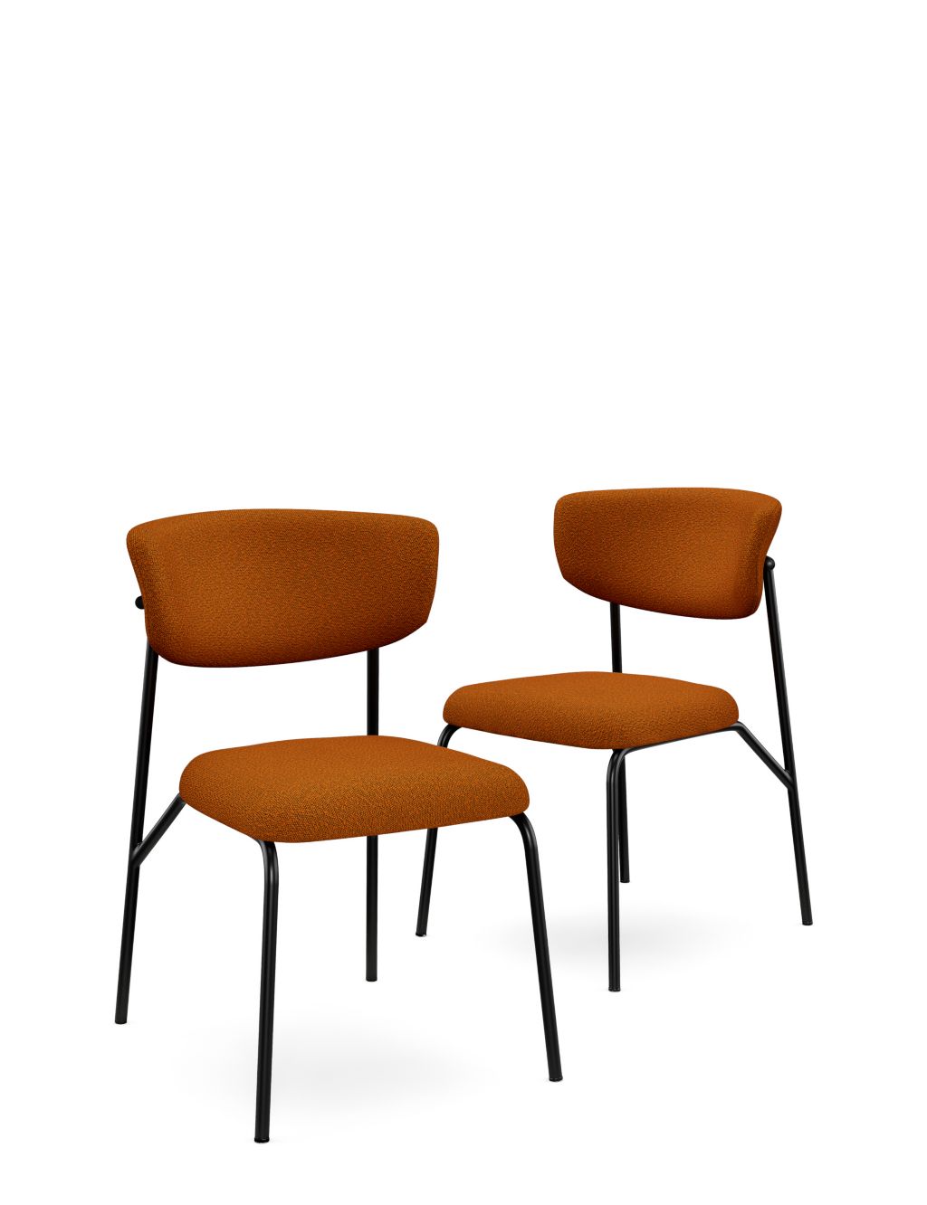 Set of 2 Lucas Bouclé Dining Chairs