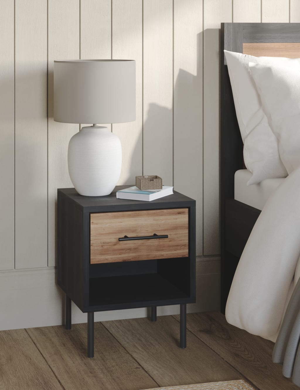 Holt 1 Drawer Slim Bedside Table