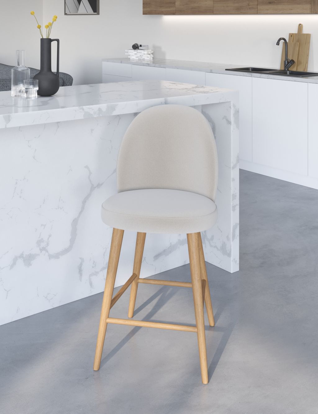 Nord Curved Back Barstool image 1