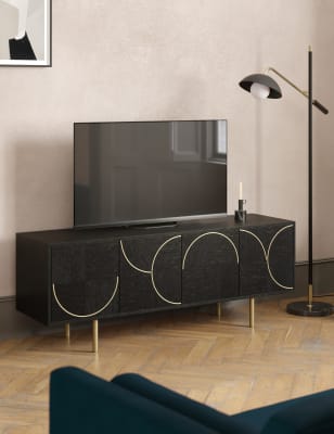 M&S X Swoon Odette Wide TV Unit - Black, Black