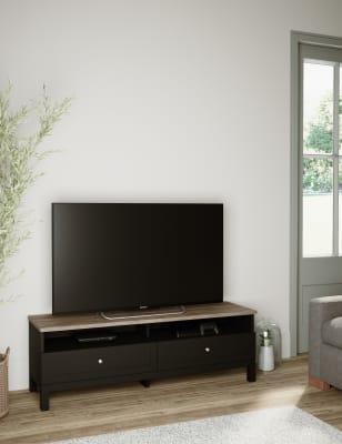 M&S Salcombe Wide TV Unit - Black, Black