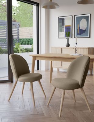 M&S Set of 2 Nord Boucle Dining Chairs - Oatmeal, Oatmeal