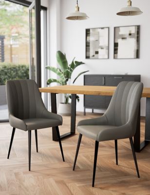 M&S Set of 2 Brookland Dining Chairs - Medium Grey, Medium Grey