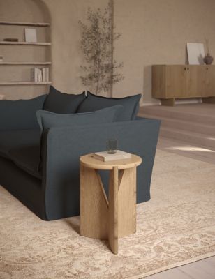 M&S X Fired Earth Blenheim Side Table - Natural, Natural