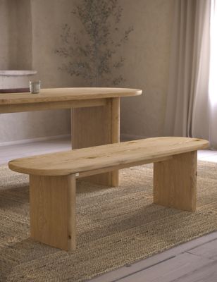 M&S X Fired Earth Blenheim Dining Bench - Natural, Natural