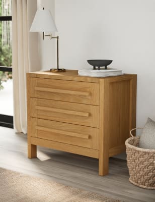 M&S Sonoma Narrow 3 Drawer Chest - Oak, Oak