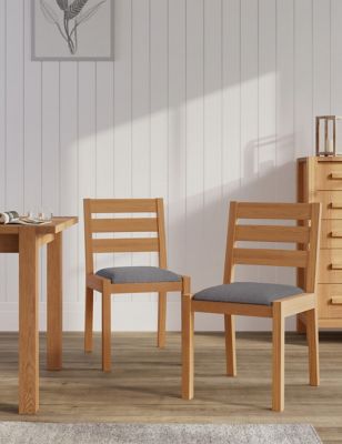 M&S Set of 2 Sonoma Fabric Dining Chairs - Oak, Oak