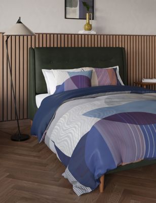 M&S Monroe Upholstered Bed - 4FT6 - Khaki, Khaki,Midnight Navy