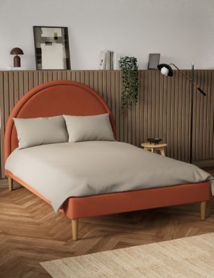 M&S Semi Circle Bed - 5FT - Burnt Orange, Burnt Orange,Mink