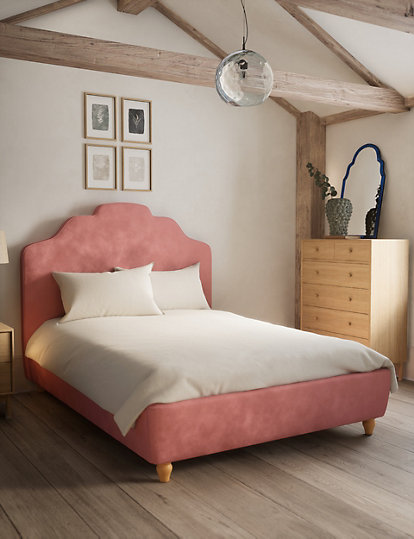 marks and spencer isabelle bed - 4ft6 - pink, pink