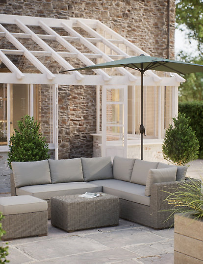 m&s collection marlow 6 seater rattan effect garden living set - 1size - grey, grey