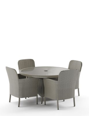 Marlow 4 Seater Round Garden Table & Chairs