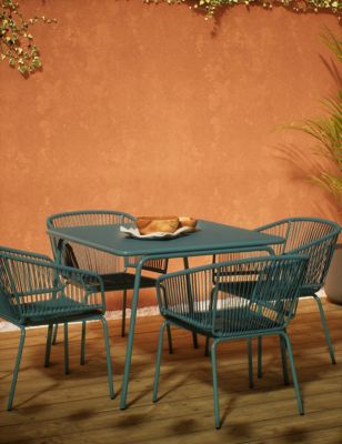 M&S Lois 4 Seater Dining Table & Chairs - Soft Teal, Soft Teal,Olive