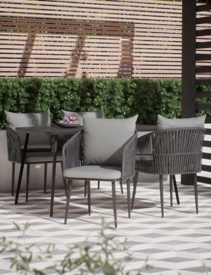 M&S Melbourne 4 Seater Garden Table & Chairs - Grey, Grey
