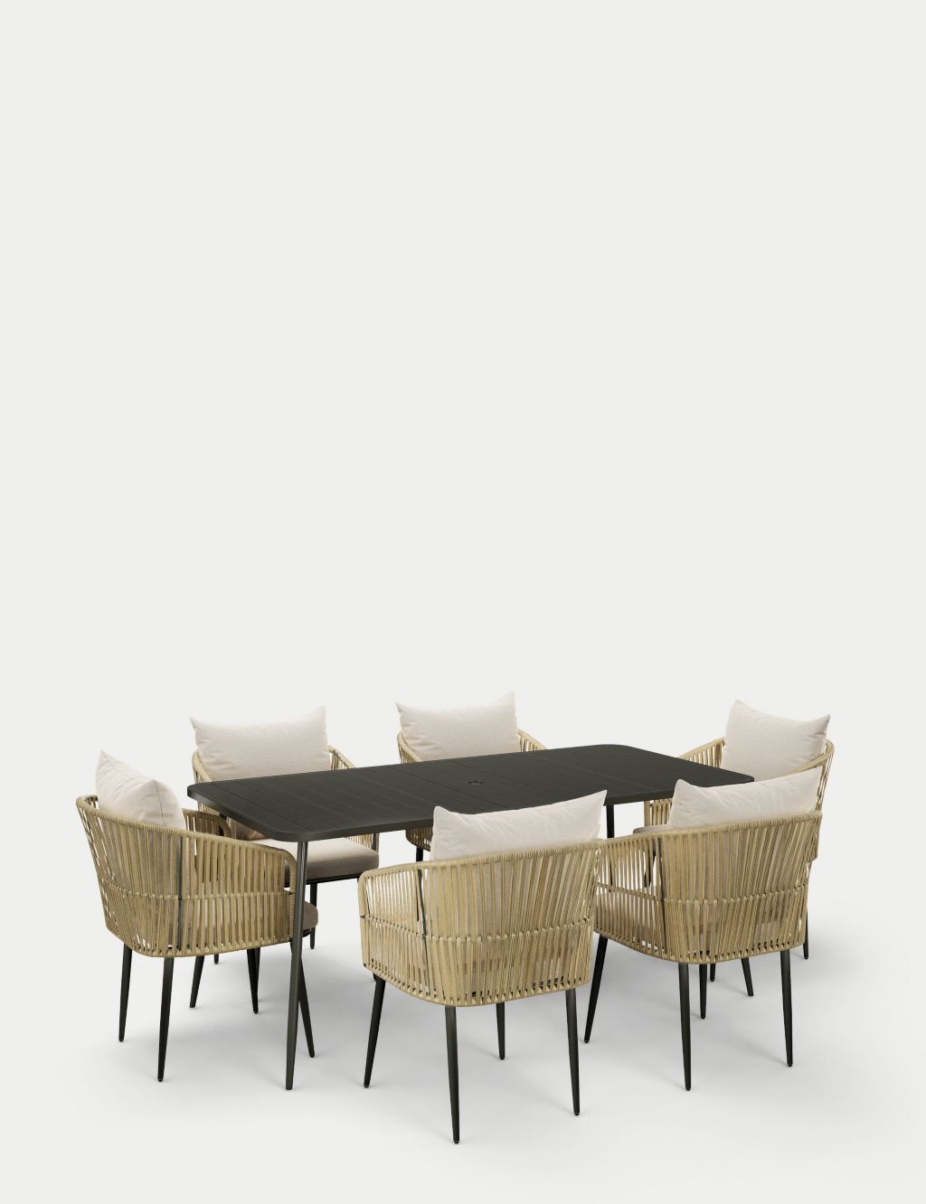 Melbourne 6 Seater Garden Dining Table & Chairs