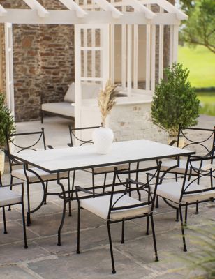 M&S Pembroke 6 Seater Garden Dining Table & Chairs - Black Mix, Black Mix